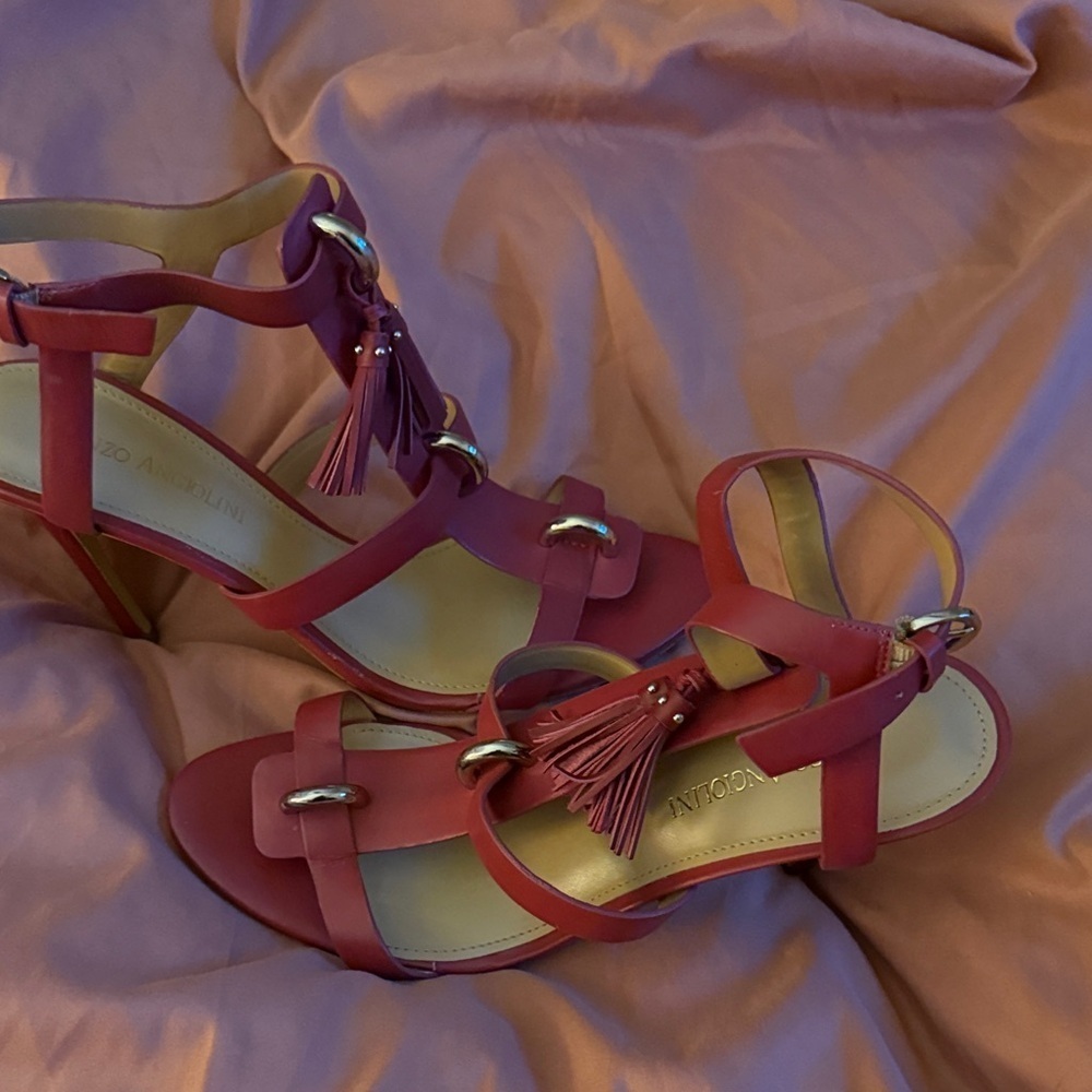 Enzo Angiolini Pink Strappy Heels